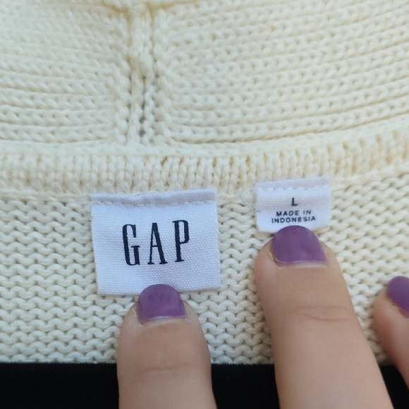 Striped Cream and Black Women's Sweater - Picture 4 of 5